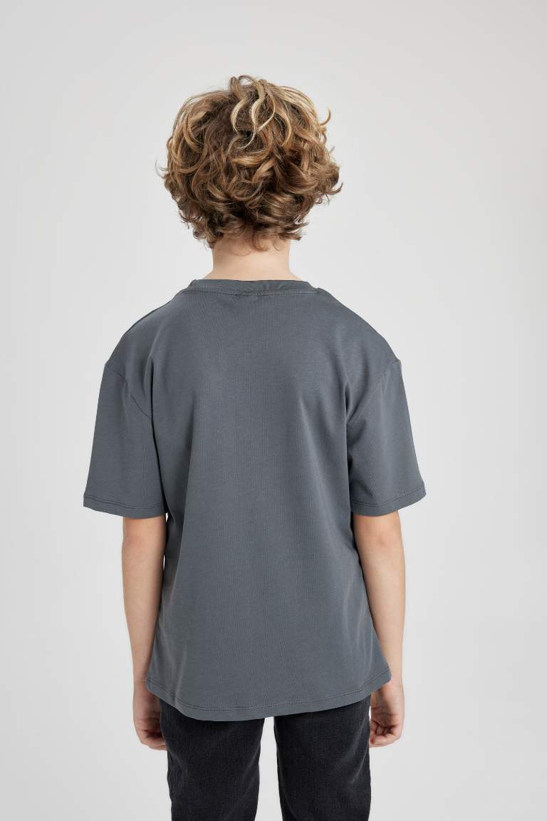 Boy Oversize Fit Printed Short Sleeve T-Shirt