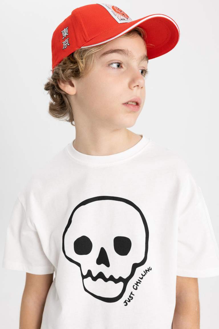 Boy Oversize Fit Crew Neck Embroidered T-Shirt