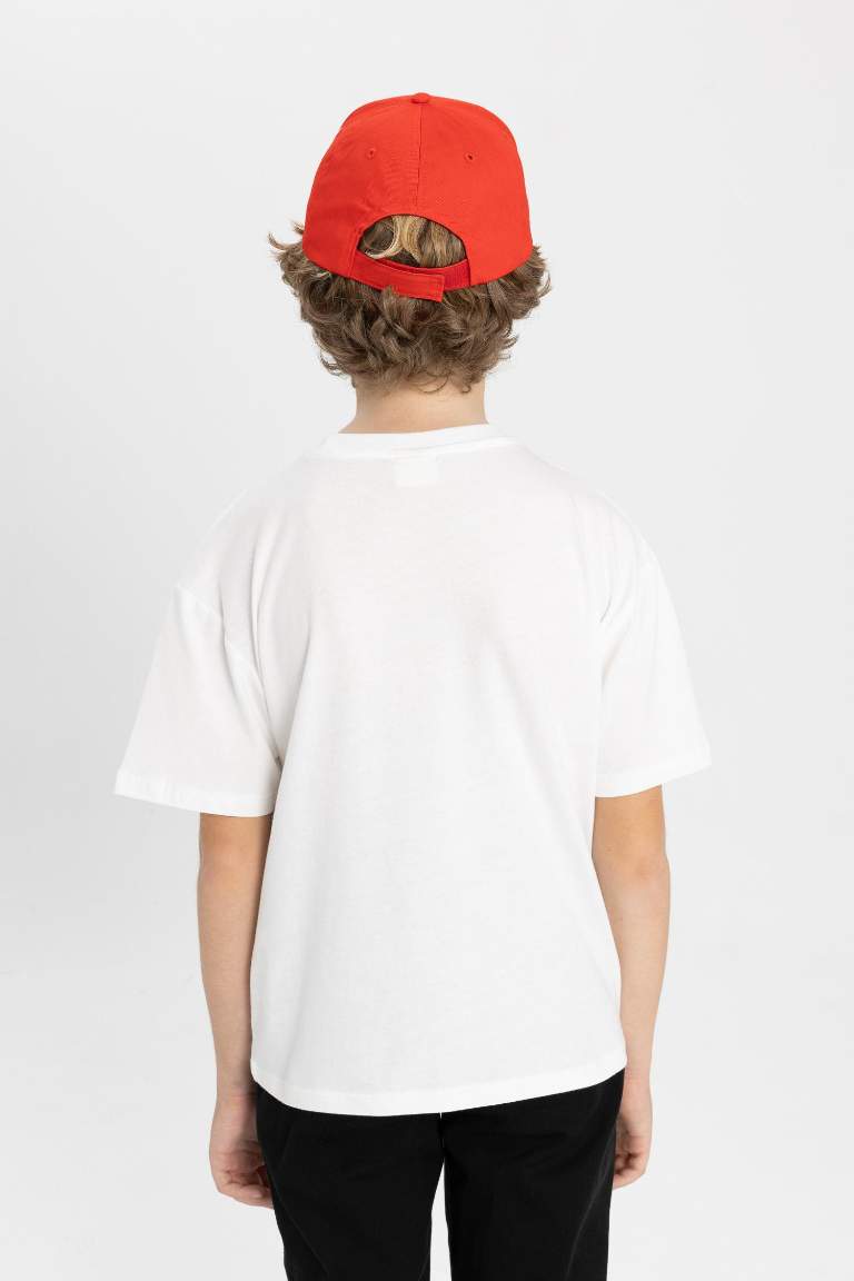 Boy Oversize Fit Crew Neck Embroidered T-Shirt