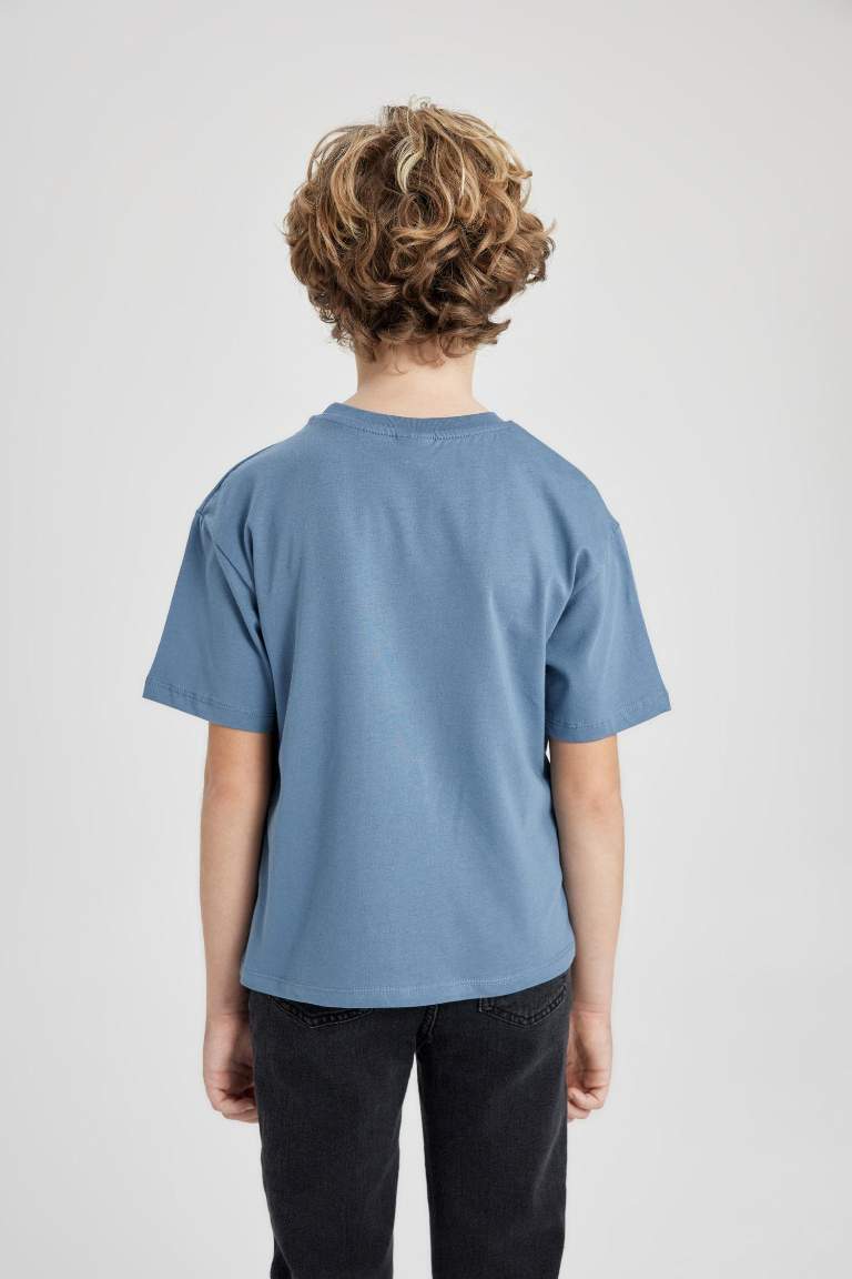 Boy Oversize Fit Crew Neck Embroidered T-Shirt