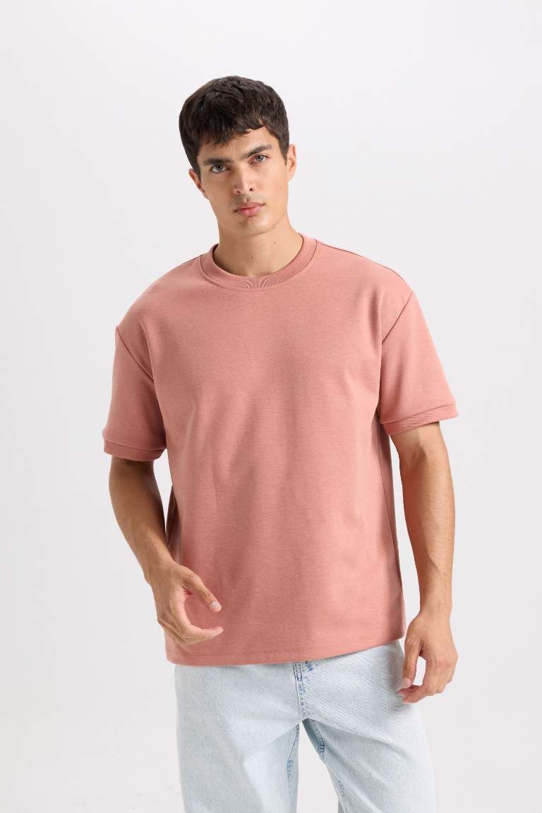 Oversize Fit Crew Neck Basic Short Sleeve T-Shirt