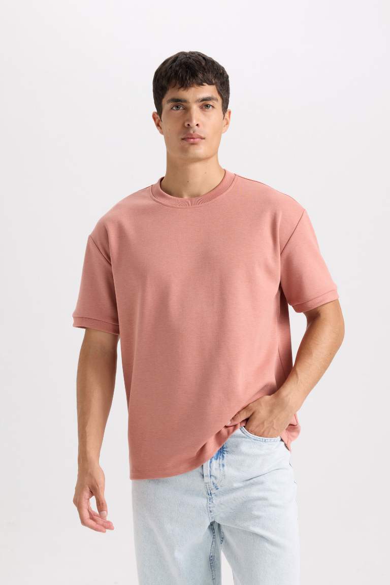 Oversize Fit Crew Neck Basic Short Sleeve T-Shirt