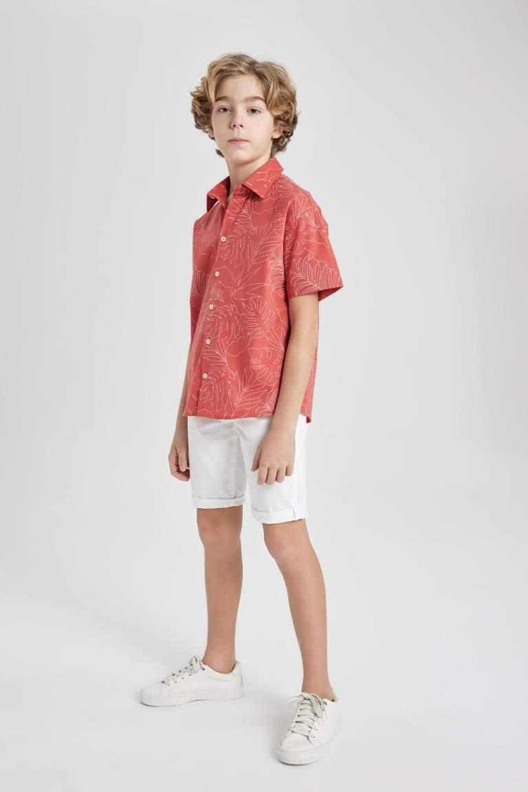 Chemise Oversize Col Polo à Manches Courtes pour Garçon