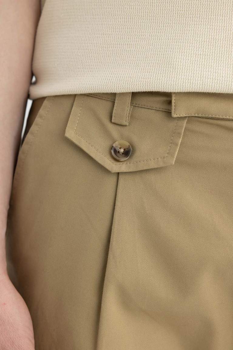 Tapered Fit Double Hem Twill Trousers