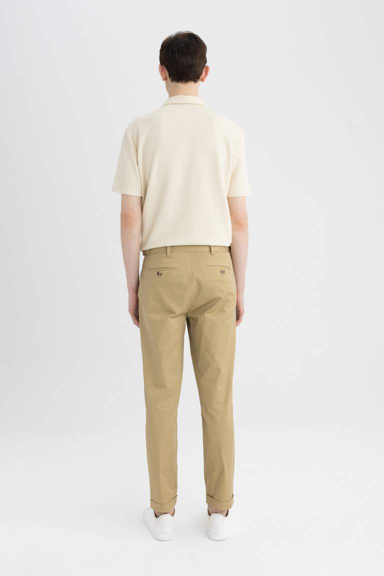 Tapered Fit Double Hem Twill Trousers