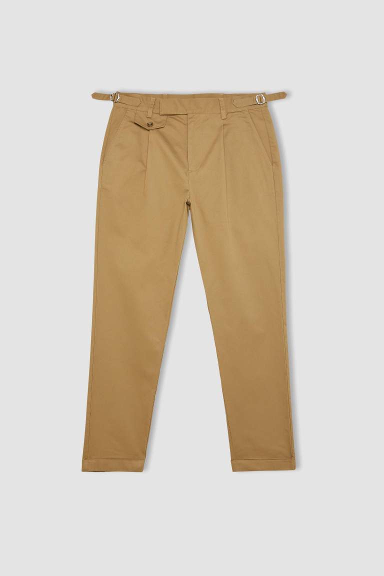 Tapered Fit Double Hem Twill Trousers