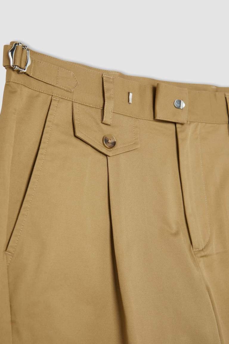 Tapered Fit Double Hem Twill Trousers