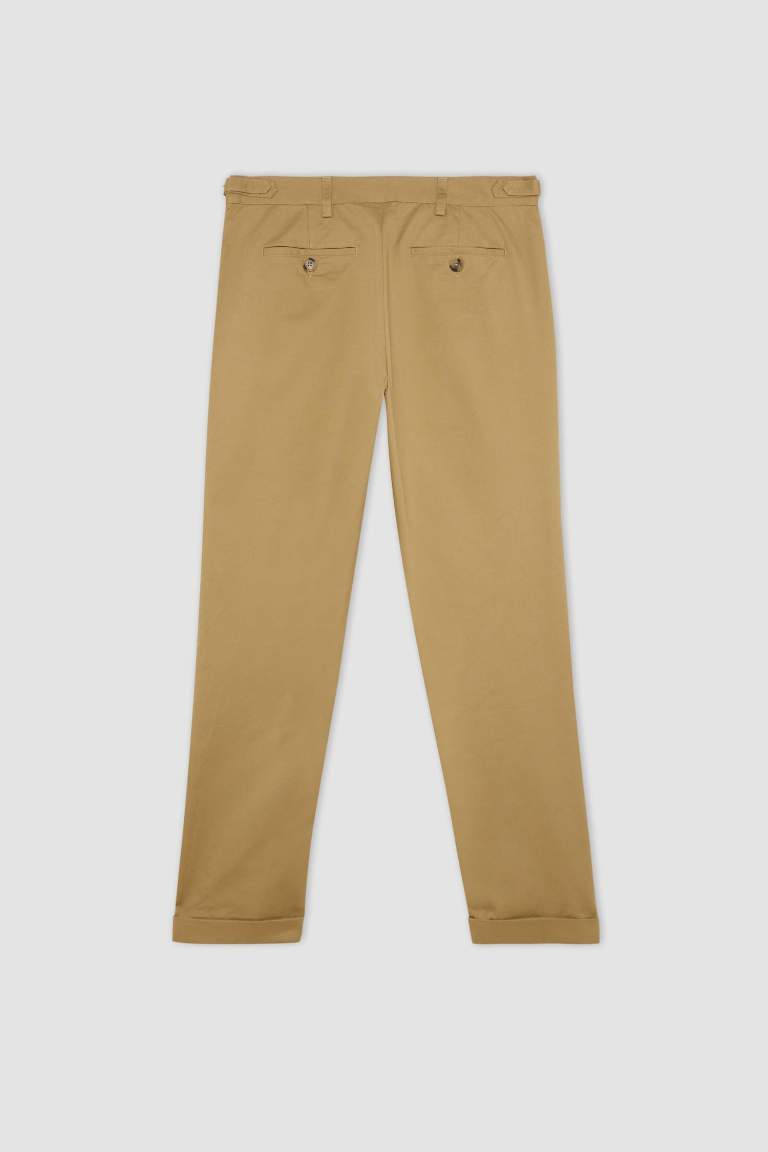 Tapered Fit Double Hem Twill Trousers