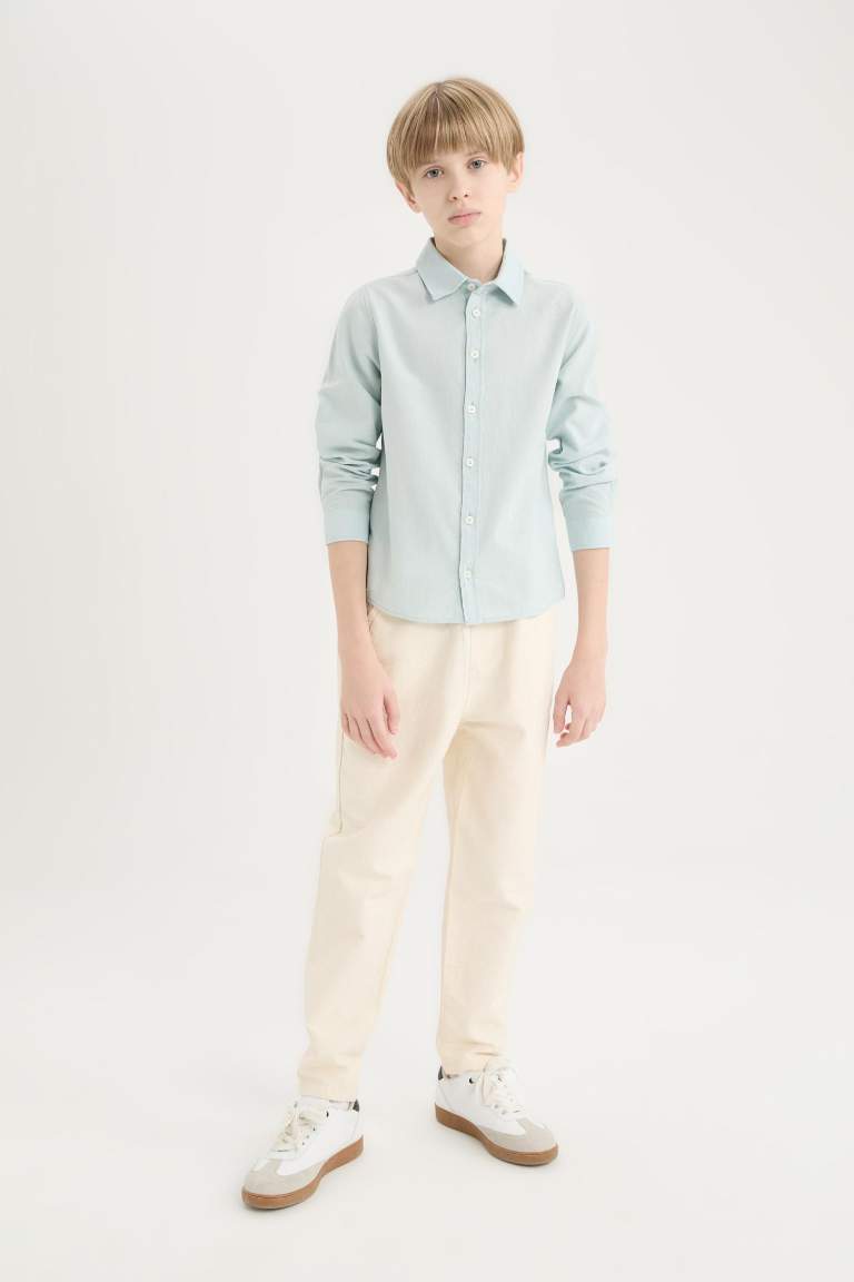 Boy Balloon Fit Standard Leg Twill Trousers