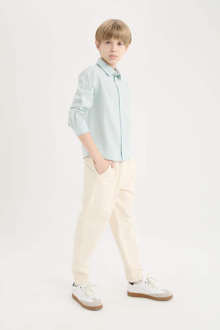 Boy Balloon Fit Standard Leg Twill Trousers