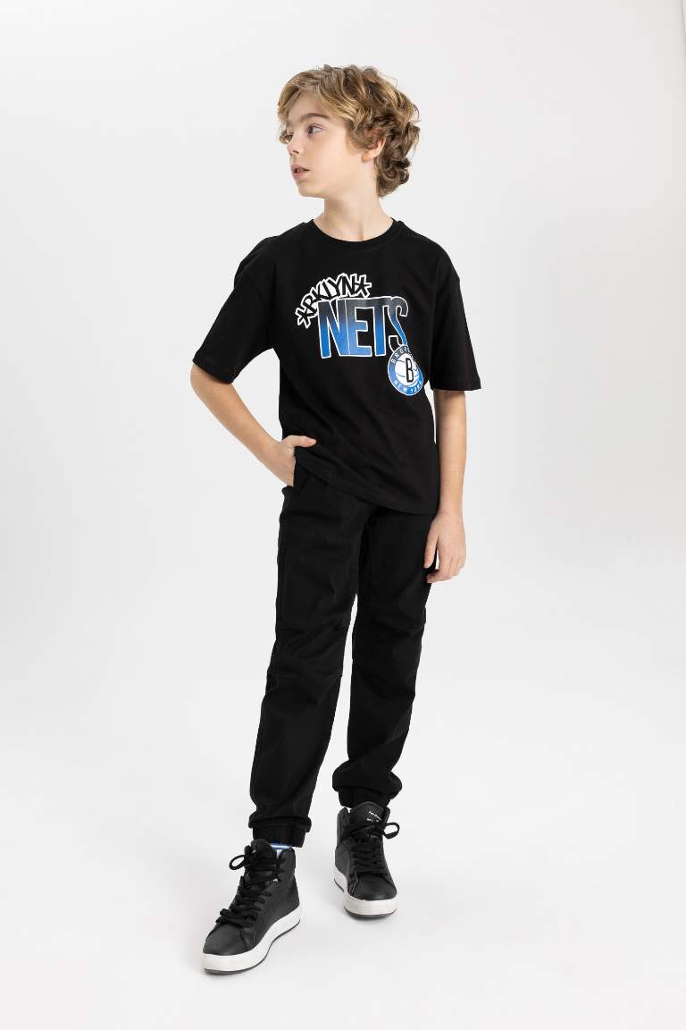 Boy NBA Brooklyn Nets Oversize Fit Crew Neck T-Shirt