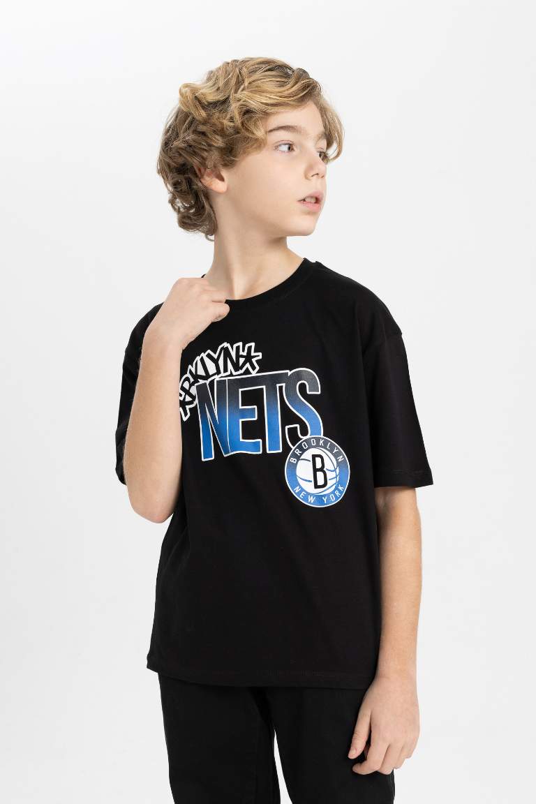 Boy NBA Brooklyn Nets Oversize Fit Crew Neck T-Shirt