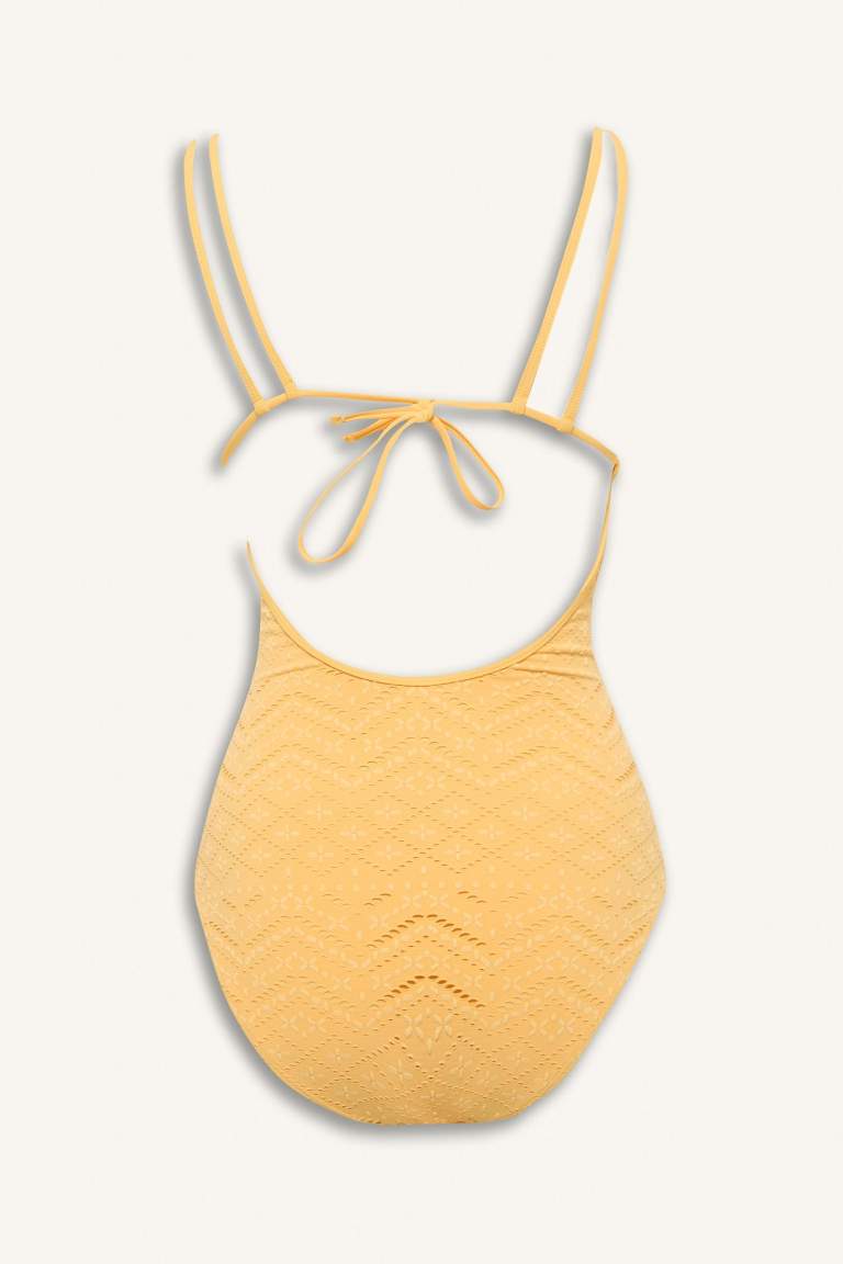 Regular Fit Nakışlı Brodeli Mayo-Fall in Love