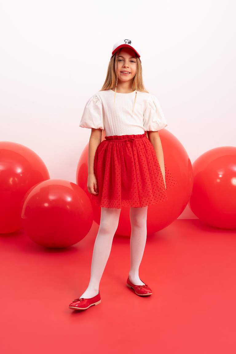 Jupe en Tulle rouge à Taille Élastique pour Fille