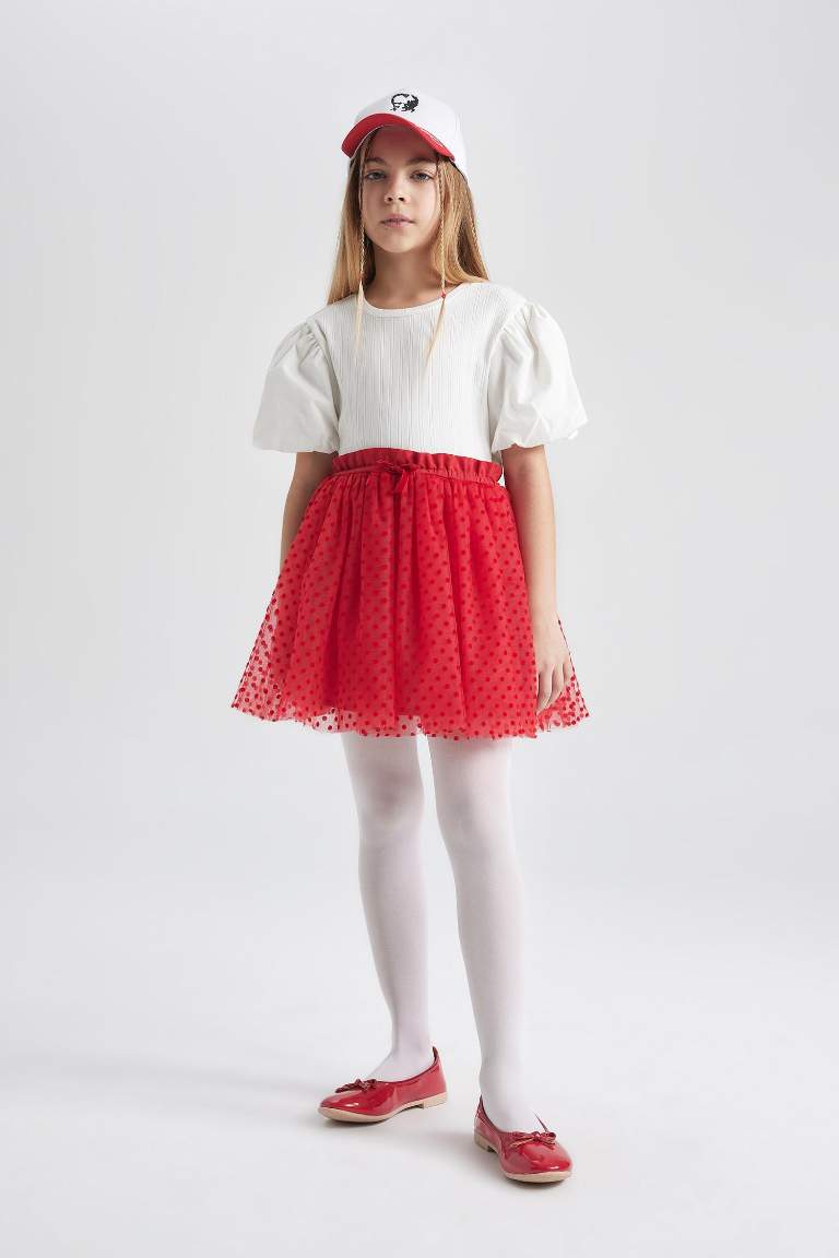 Jupe en Tulle rouge à Taille Élastique pour Fille