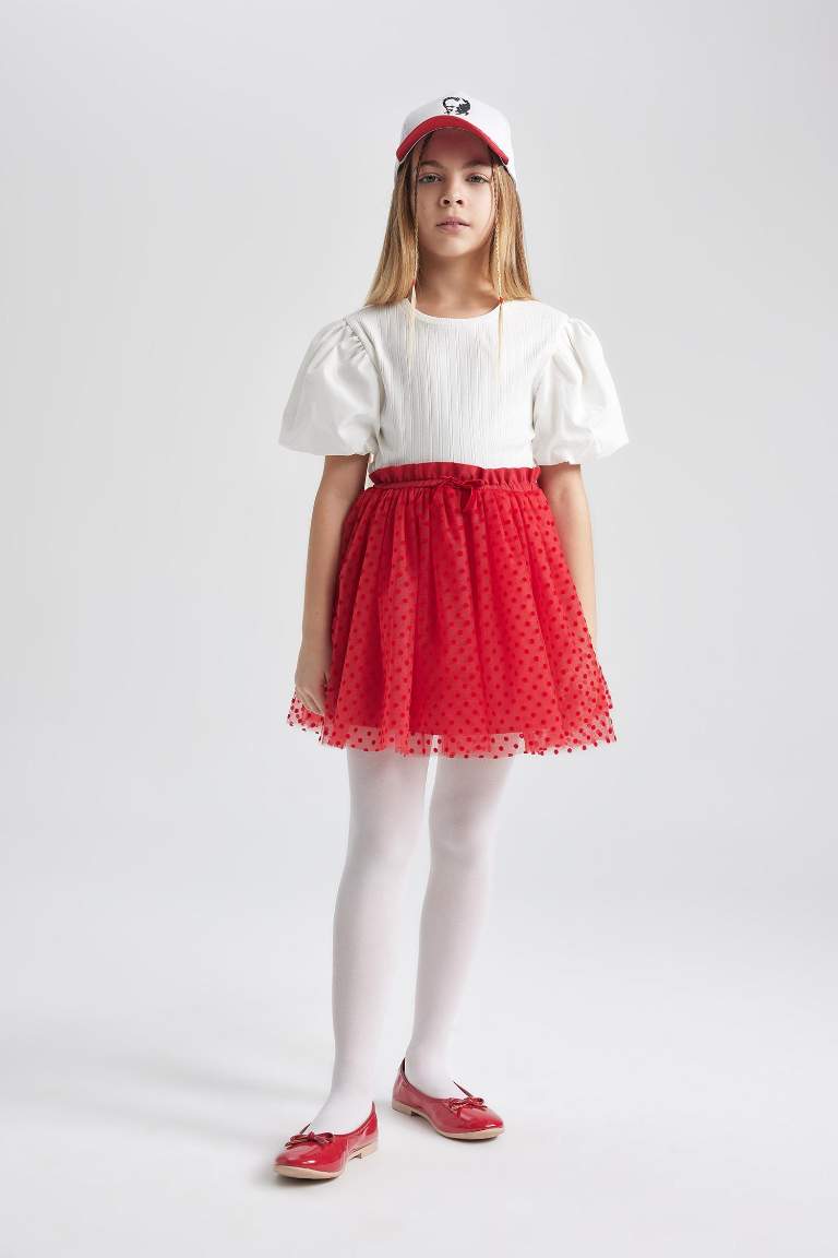 Jupe en Tulle rouge à Taille Élastique pour Fille