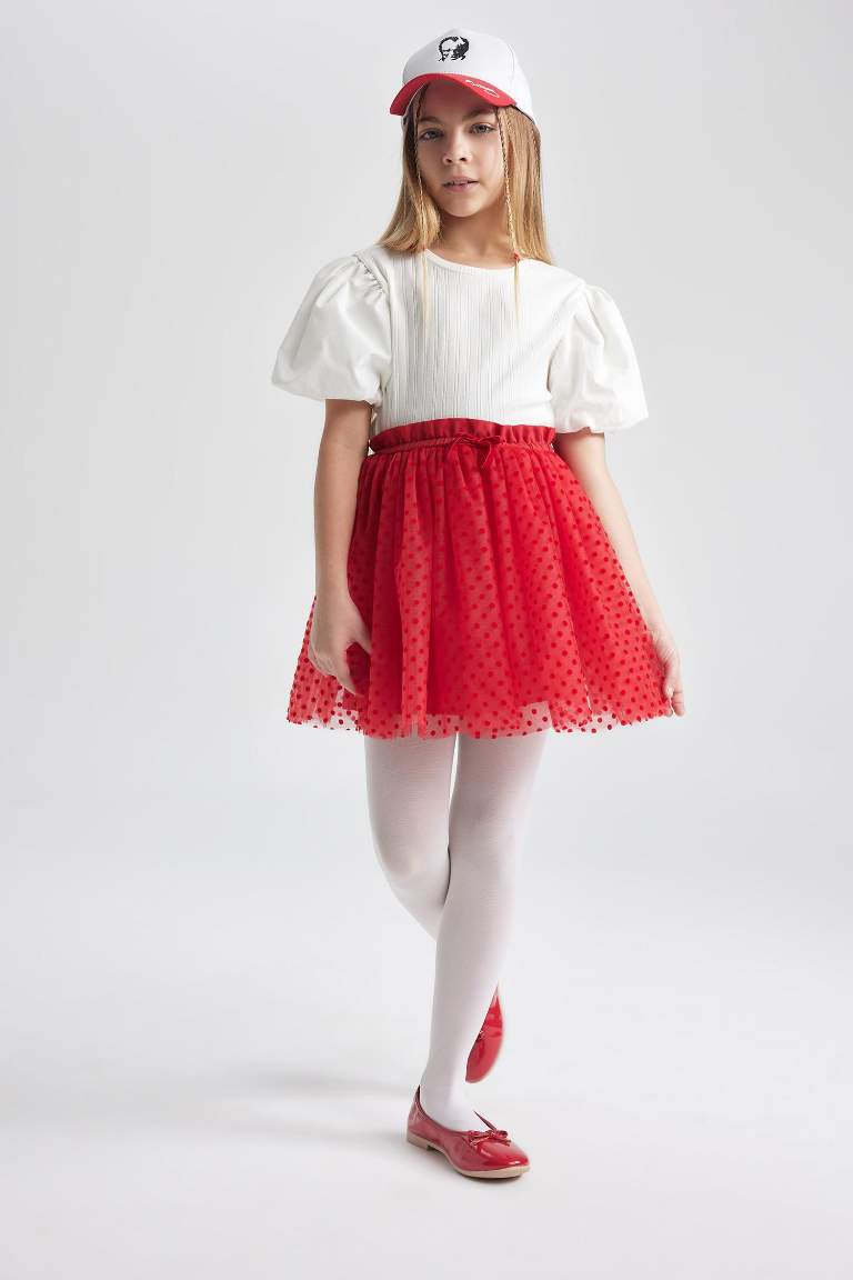 Jupe en Tulle rouge à Taille Élastique pour Fille