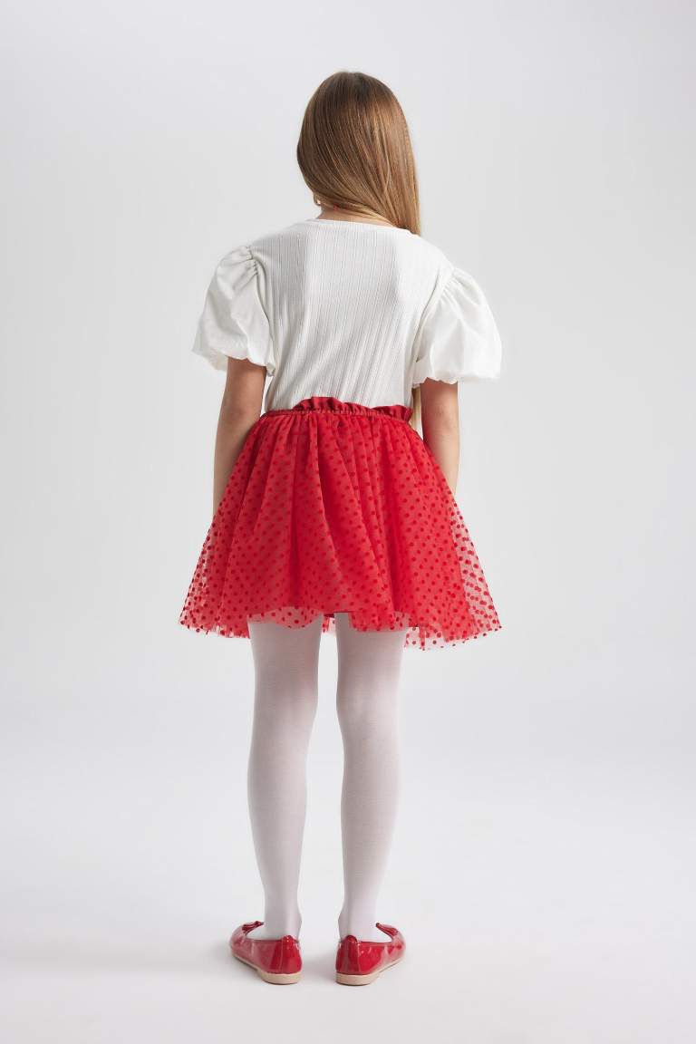 Jupe en Tulle rouge à Taille Élastique pour Fille