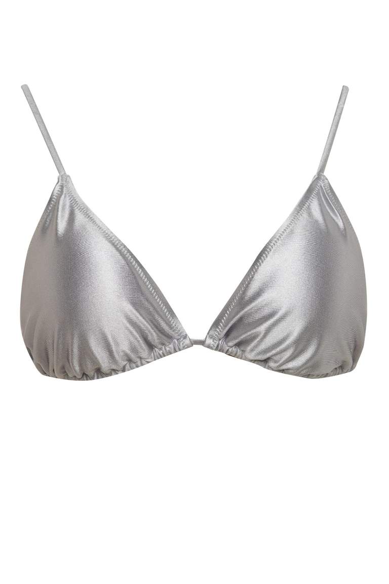 Afra x DeFacto Satin Triangle Bikini Top