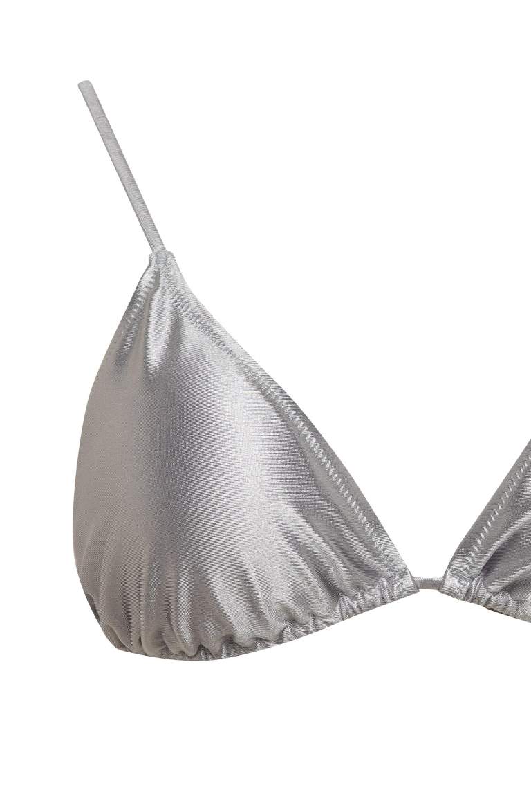 Afra x DeFacto Satin Triangle Bikini Top