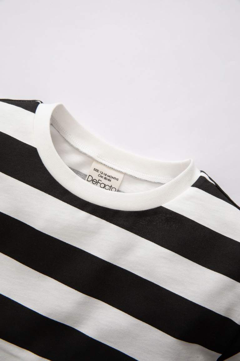 Baby Boy Crew Neck Striped Short Sleeve T-Shirt