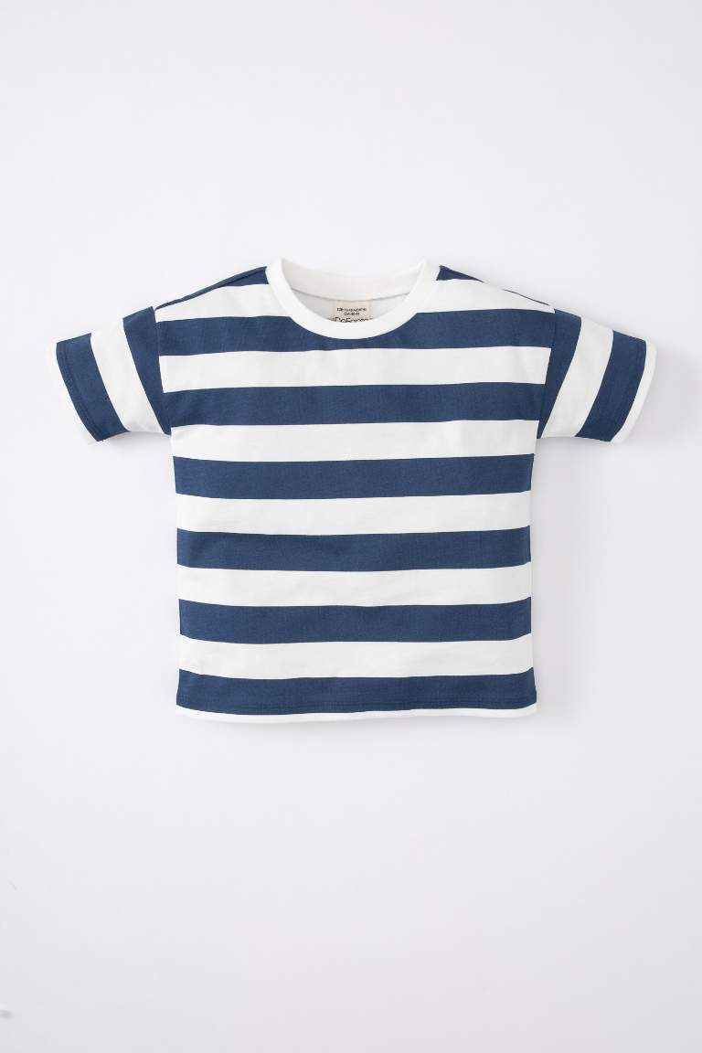 Baby Boy Crew Neck Striped Short Sleeve T-Shirt