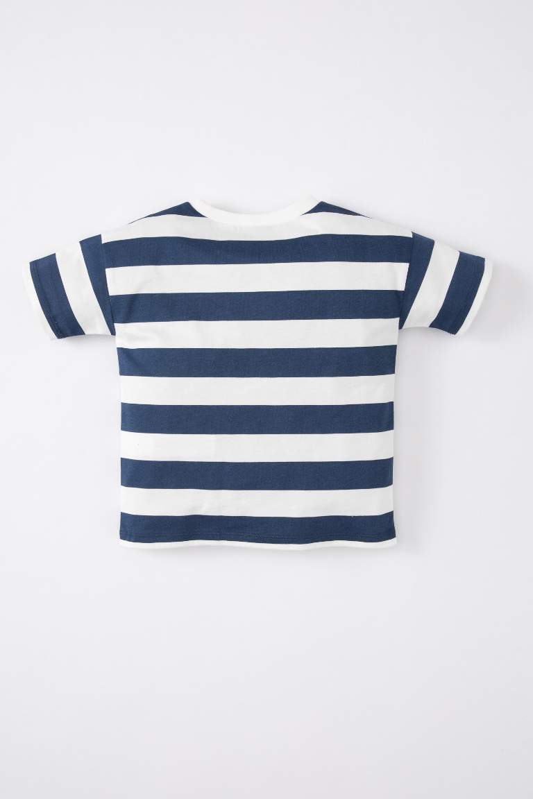 Baby Boy Crew Neck Striped Short Sleeve T-Shirt