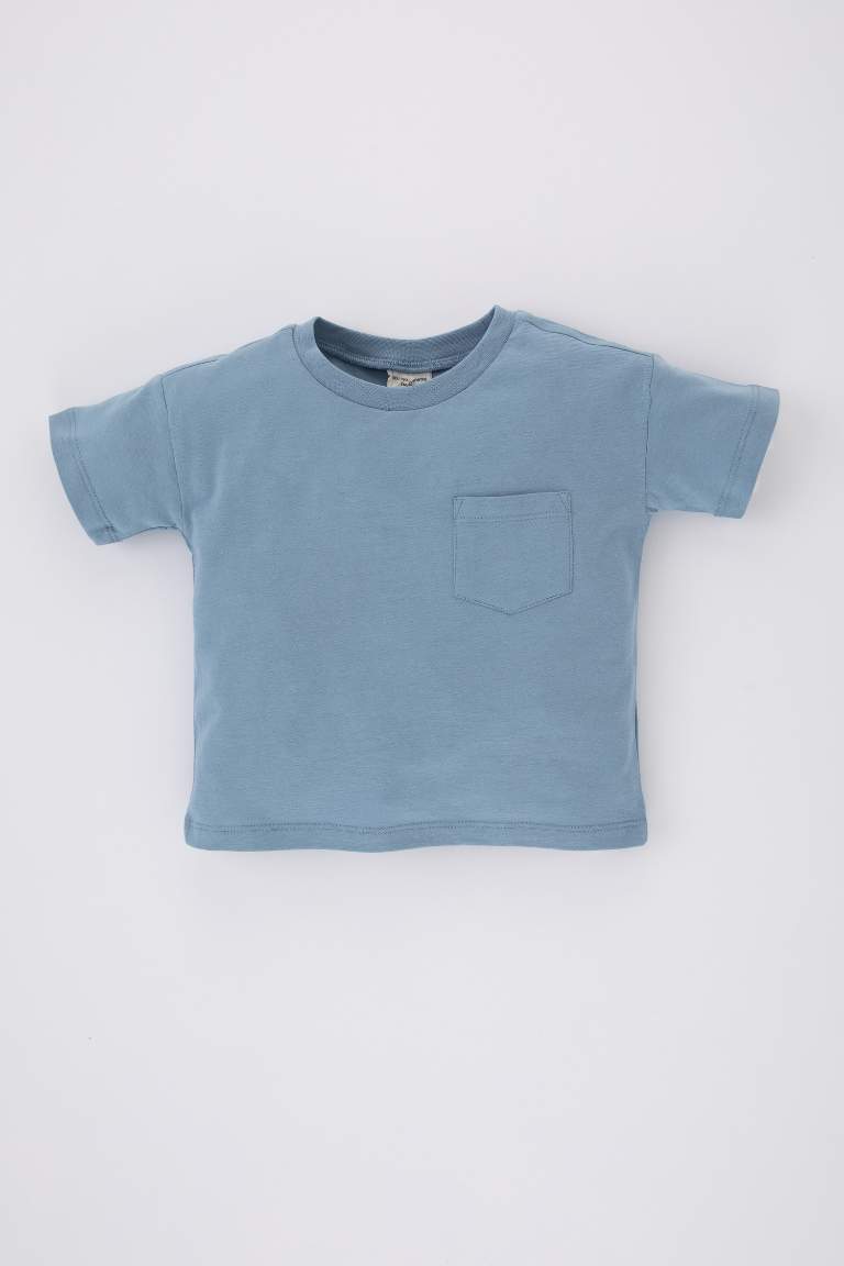 Blue BABY BOY Baby Boy Crew Neck Short Sleeve T-Shirt 3054279 | DeFacto