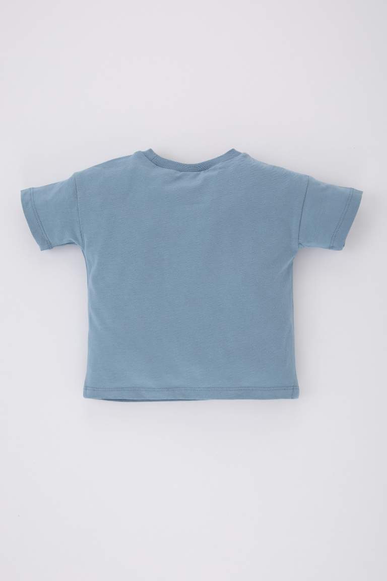 Blue BABY BOY Baby Boy Crew Neck Short Sleeve T-Shirt 3054279 | DeFacto