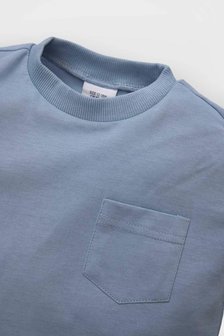 تيشيرت نص كم ولادي قصة عادية برقبة مستديرة