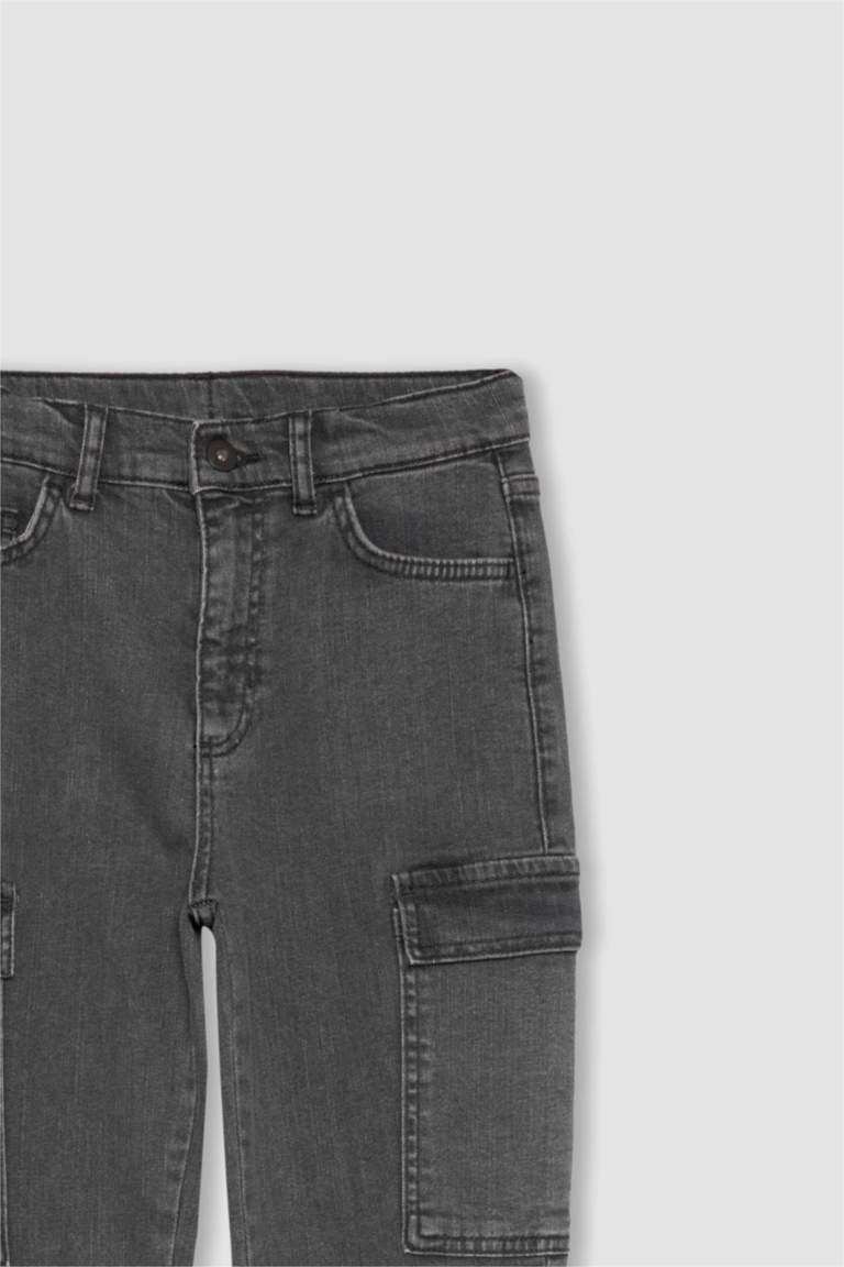 بنطلون جينز ولادي كارجو بجيب