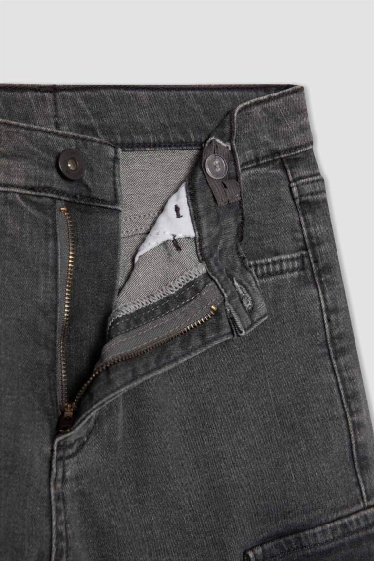 بنطلون جينز ولادي كارجو بجيب