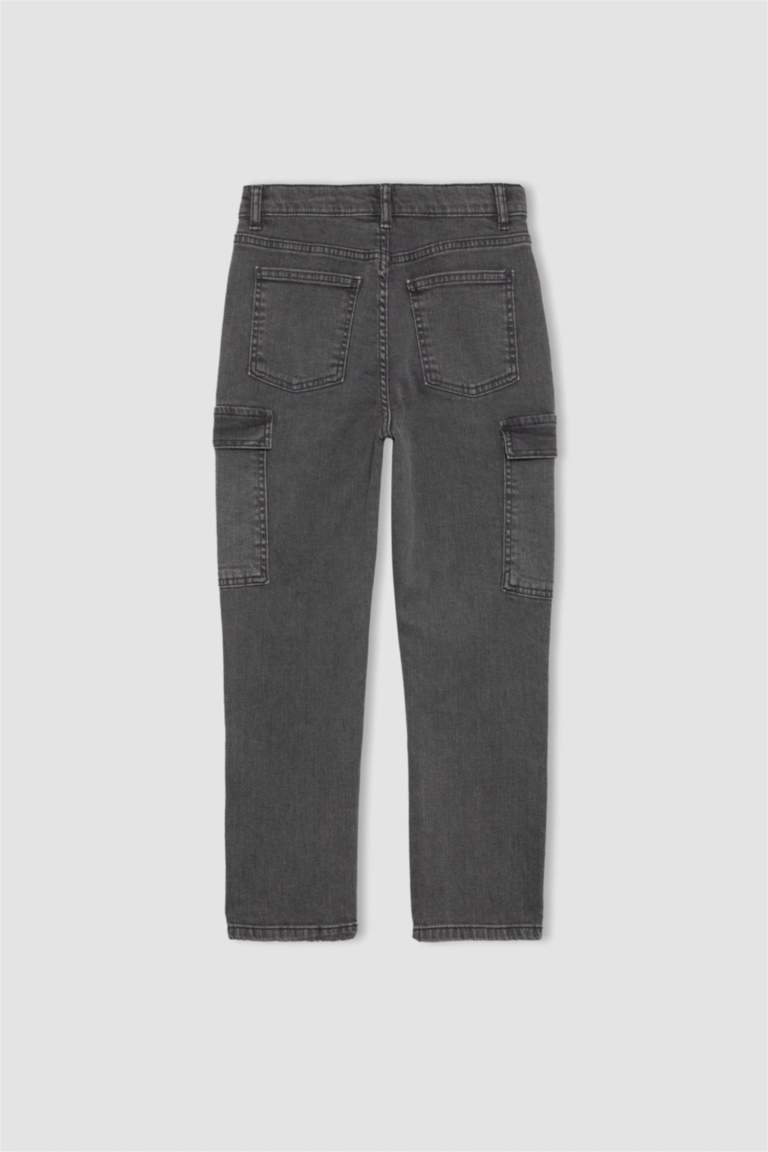 بنطلون جينز ولادي كارجو بجيب