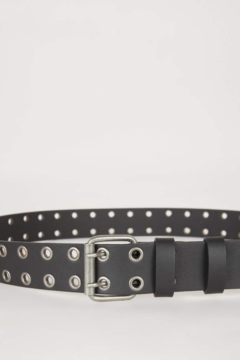 Man Faux Leather Jean Belt