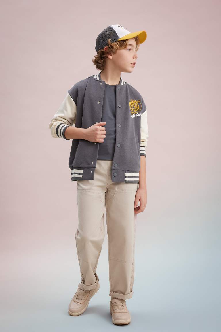 Boy Loose Fit Gabardine Trousers