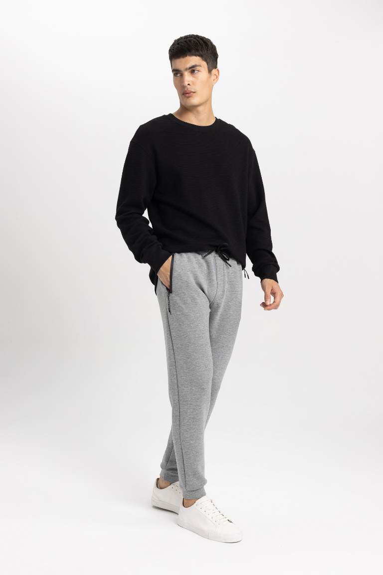 Slim Fit Rib Hem Sweatpants