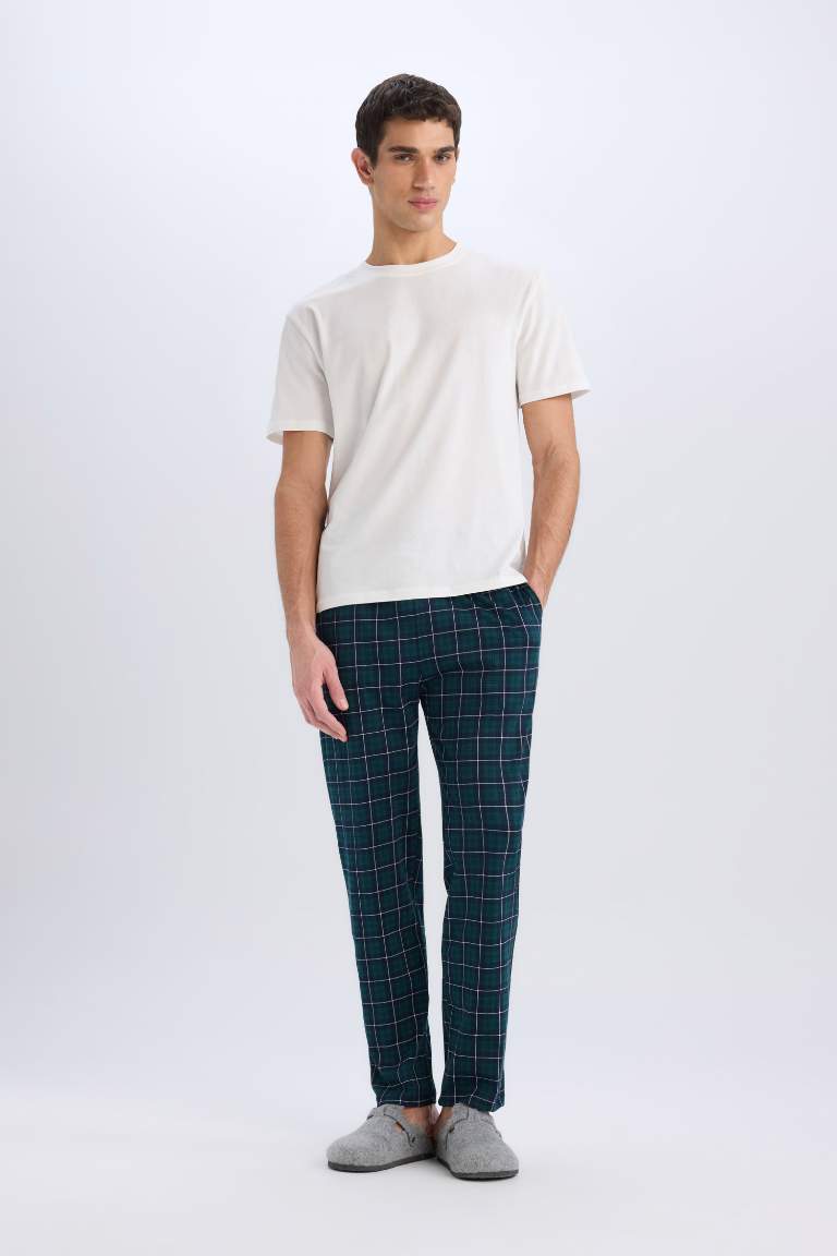 Regular Fit Plaid Knitted Bottoms