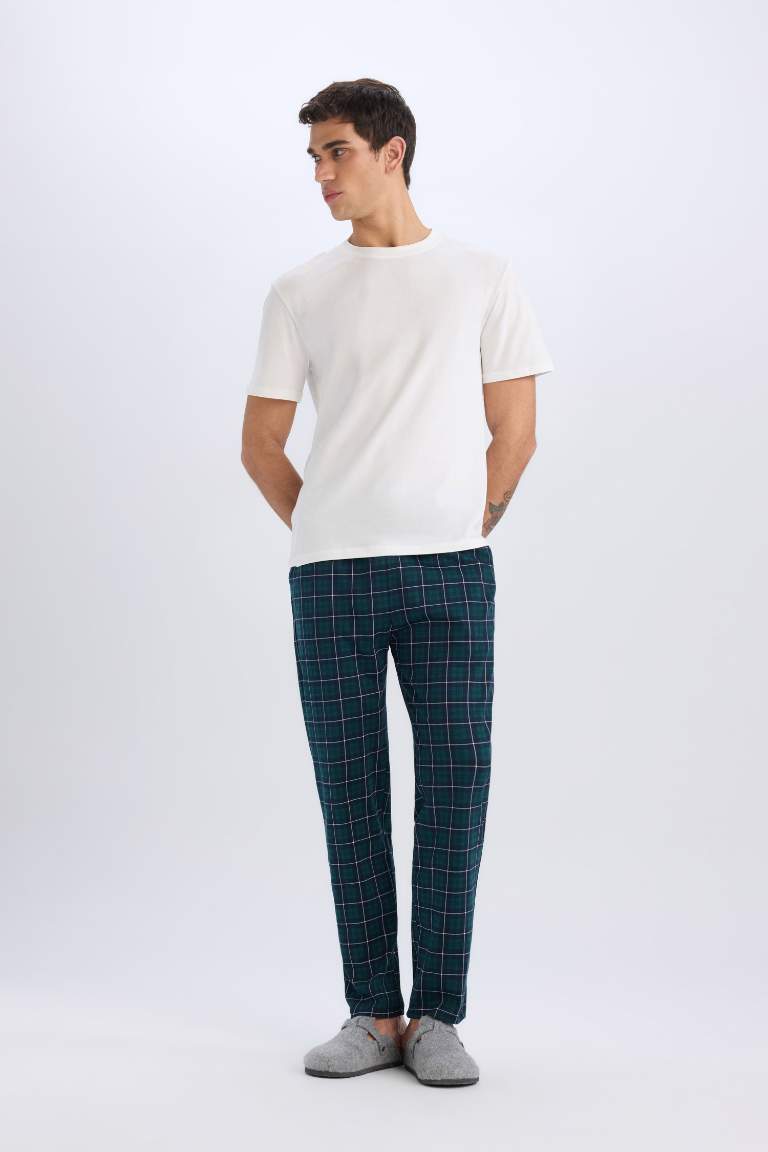 Regular Fit Plaid Knitted Bottoms