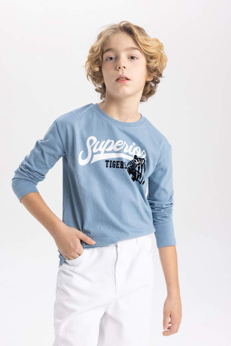 Boy Crew Neck Printed Long Sleeve T-Shirt