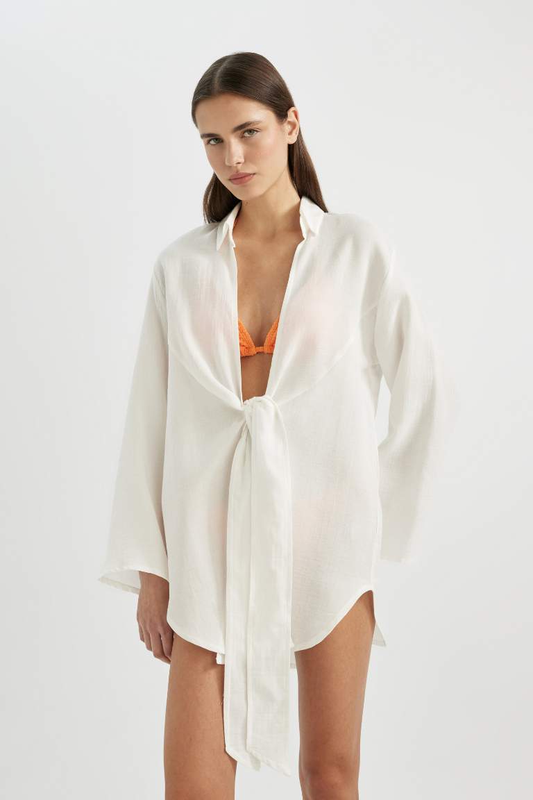 Chemise de Plage en Mousseline Coupe Régulière de Fall In Love