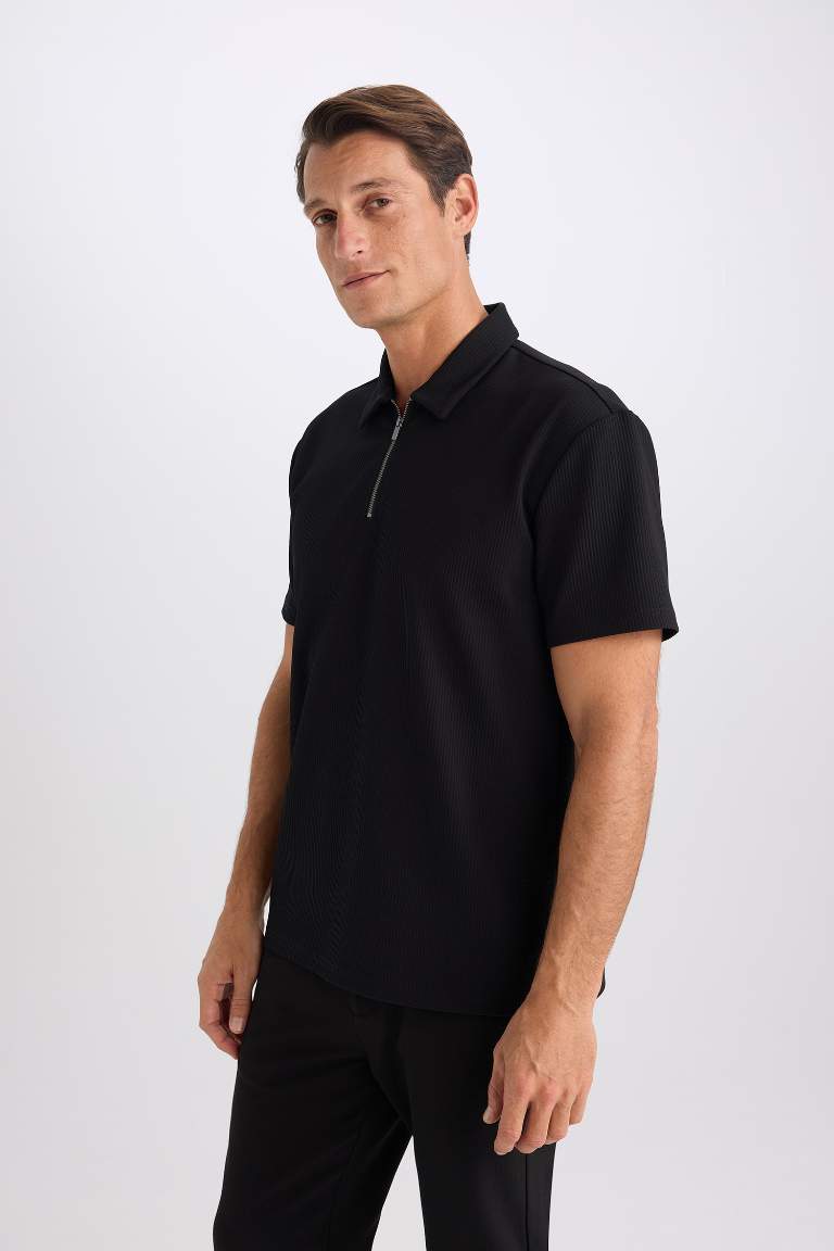 Regular Fit Pleat Polo T-Shirt