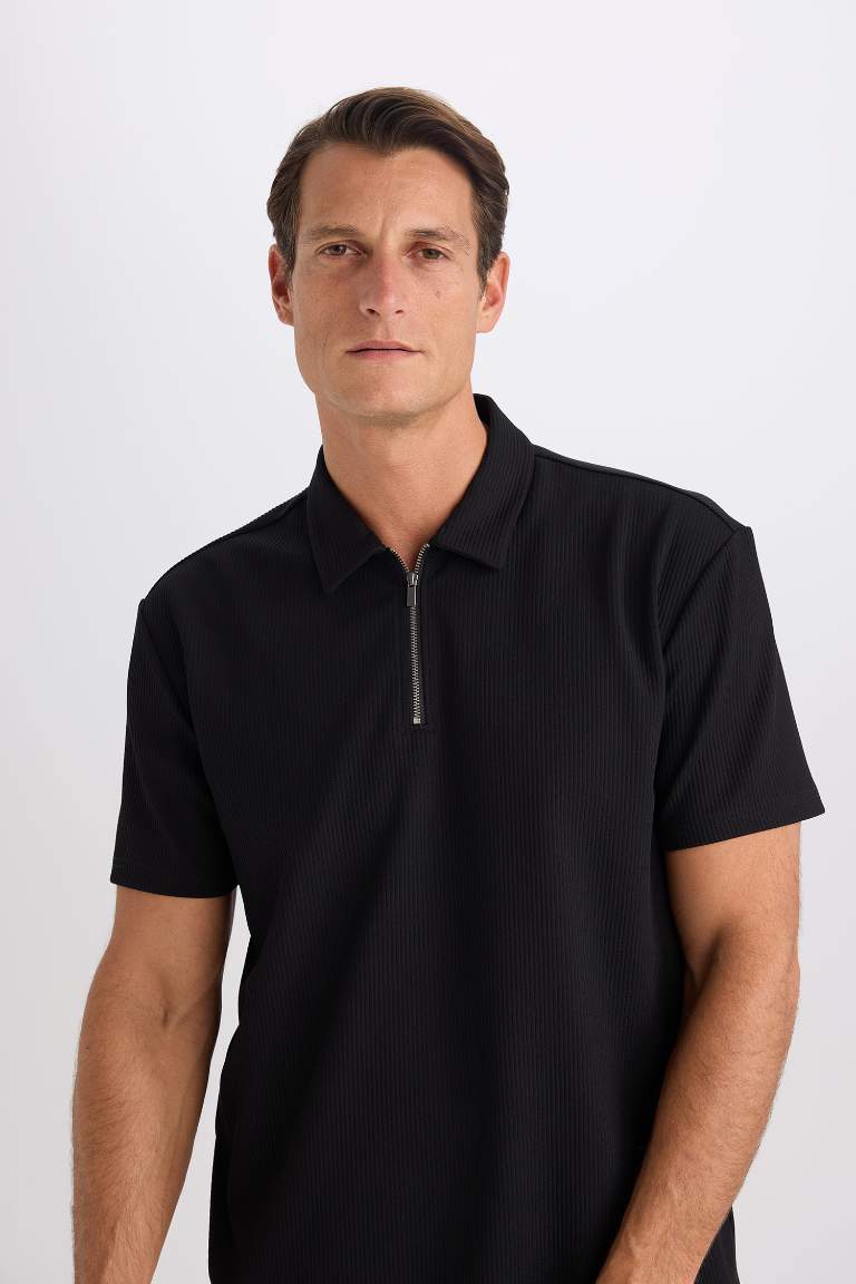 Regular Fit Pleat Polo T-Shirt