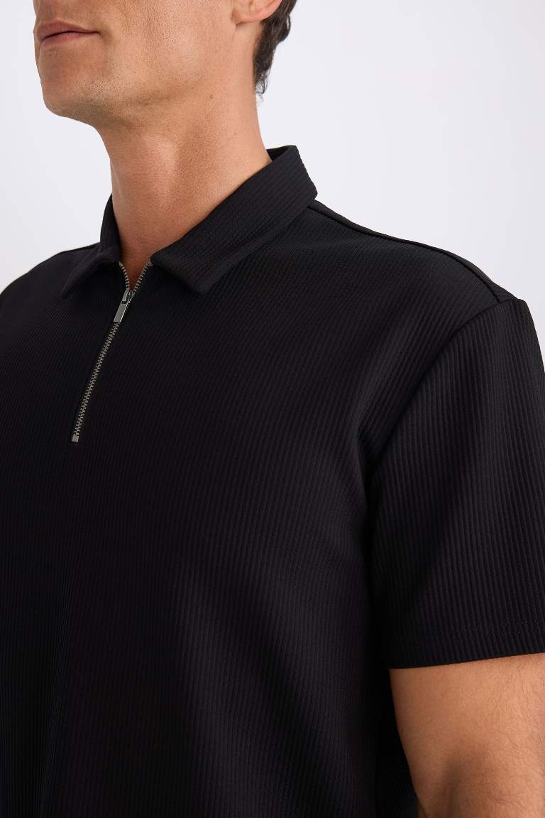 Regular Fit Pleat Polo T-Shirt