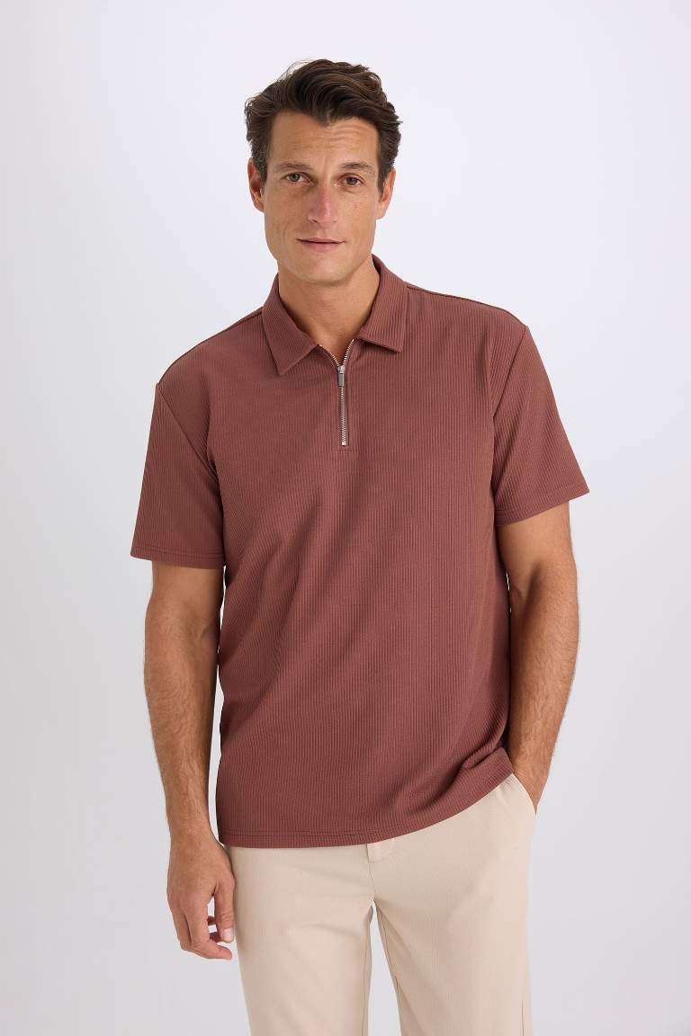 Regular Fit Pleat Polo T-Shirt