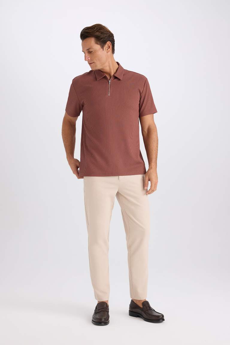 Regular Fit Pleat Polo T-Shirt