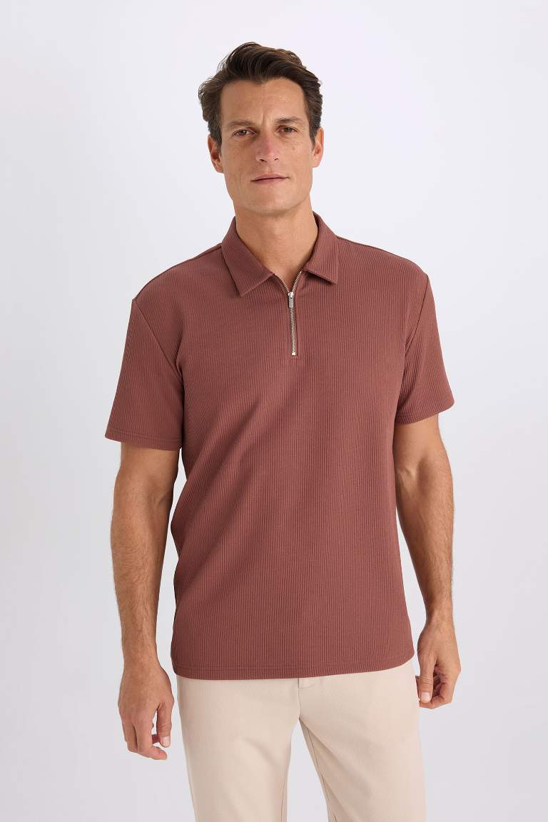 Regular Fit Pleat Polo T-Shirt