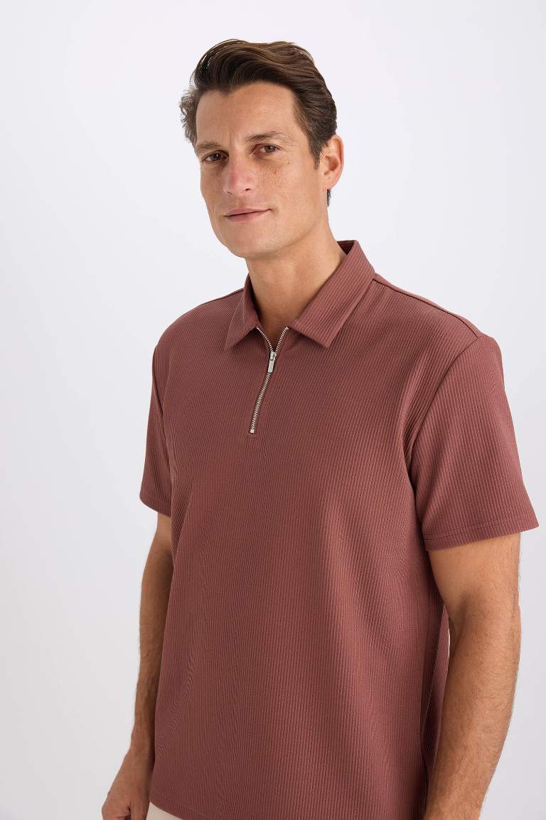 Regular Fit Pleat Polo T-Shirt