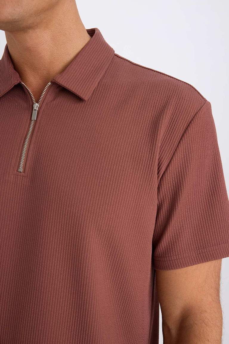 Regular Fit Pleat Polo T-Shirt