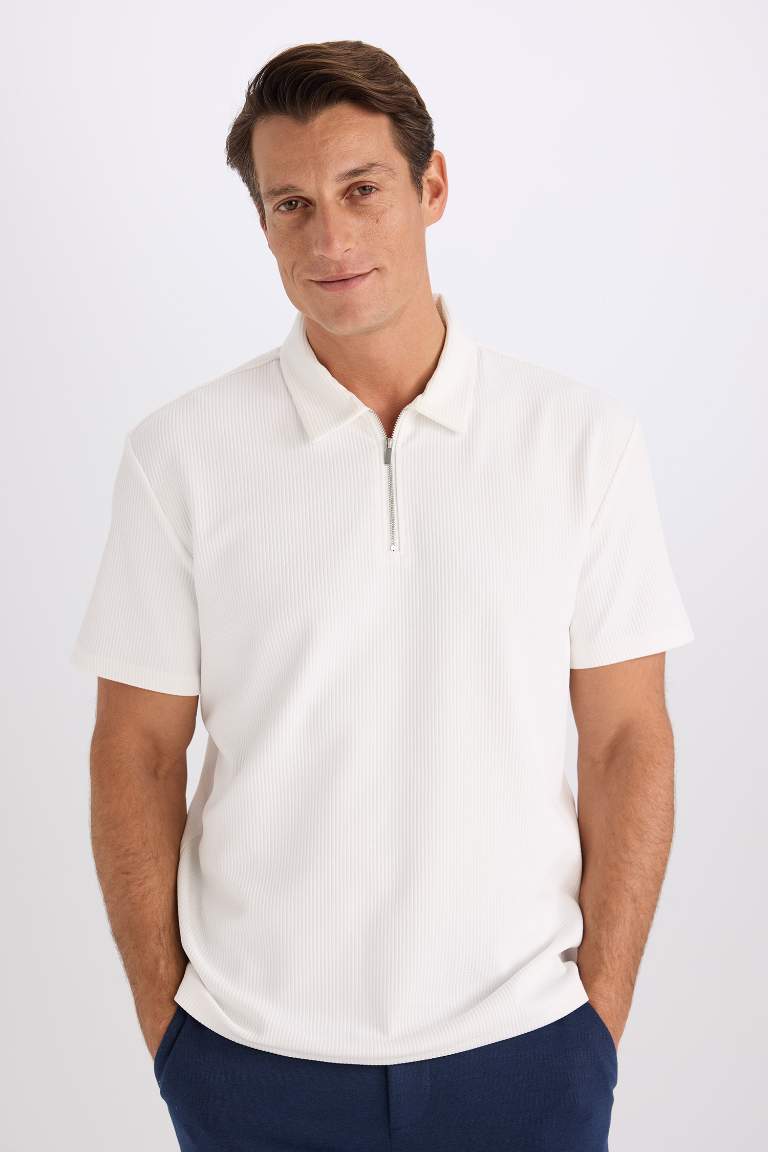 Regular Fit Pleat Polo T-Shirt