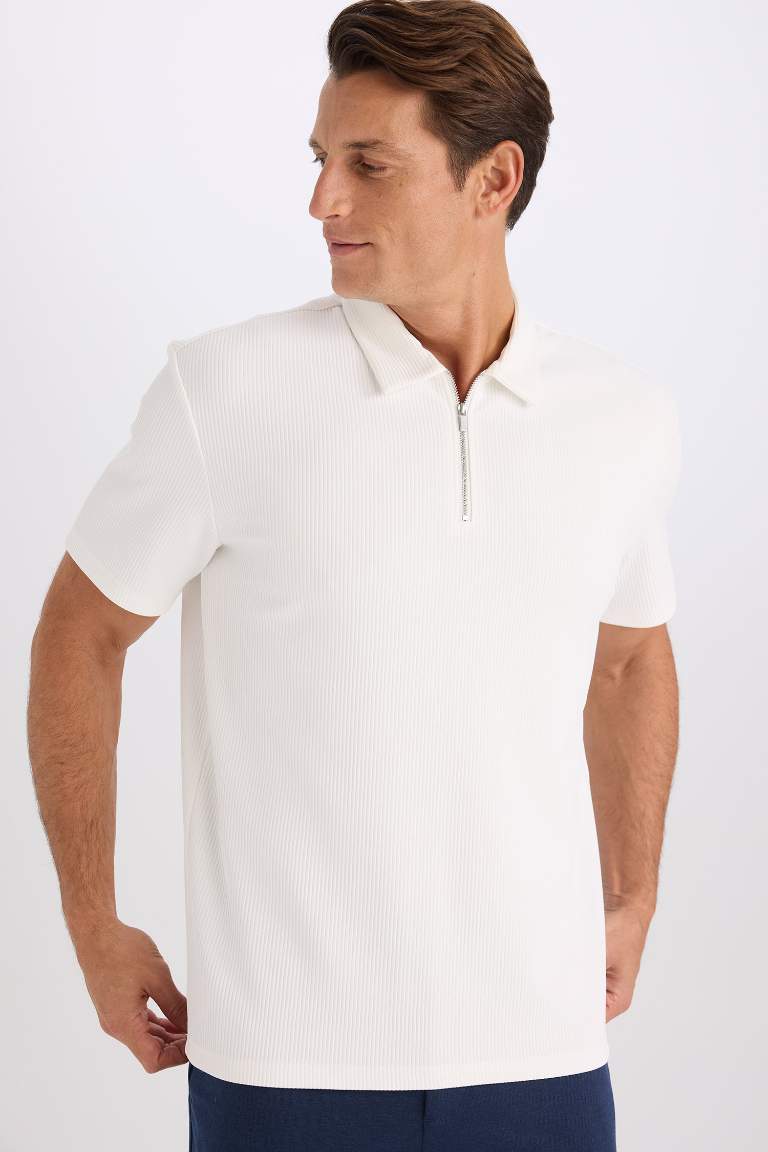 Regular Fit Pleat Polo T-Shirt